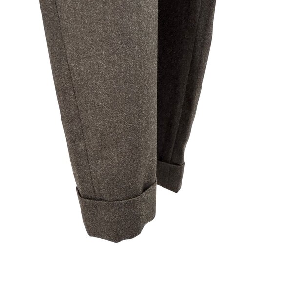 Zignone Italy ENZO MANTOVANI Mens Gray Wool Cashmere Dress Pants Cuffed 40x30 - Picture 4 of 10